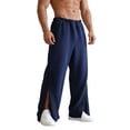 thumbnail image 2 of Men's Casual Pants Easy On Off Loose Fit Trousers Elastic Waist Stretchy Comfortable Daily Wear Navy L, 2 of 4