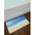 thumbnail image 2 of Ocean Bath Mat, Tropic Ocean Style Sandy Shore and Sea with Waves Escape to Paradise Theme, Non-Slip Plush Mat Bathroom Kitchen Laundry Room Decor, 29.5 X 17.5 Inches, Cream Turquoise White, Ambesonne, 2 of 2