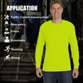 thumbnail image 4 of Radyan Premium Long Sleeve Safety T-Shirt, 12 Pack - 60% Cotton, 40% Polyester, Size: Adult, 4 of 5