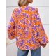 thumbnail image 5 of Camisa de Mujer PRETTYGARDEN Floral Abotonada Naranja XL, 5 of 8