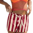 thumbnail image 2 of Sakmal Shorts for Women Striped Pink Board Beach Vacation Summer Shorts with Pockets, 2 of 8