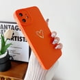 thumbnail image 5 of for iPhone 11 Case 6.1" 2019, Side&Back Cute Plated Love Heart with Anti-Fall Lens Cameras Cover Protection Soft TPU Shockproof Anti-Fingerprint Phone Cases for Women Girls Men -Orange, 5 of 16