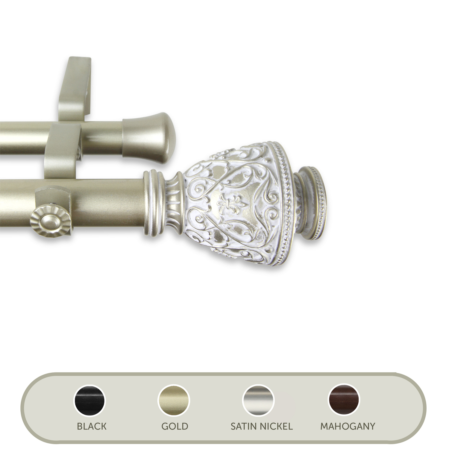 Adjustable Curtain Rod 66-120 Inch, Single Rod Set, Light Gold Finish, Home Decor Drapery Hardware