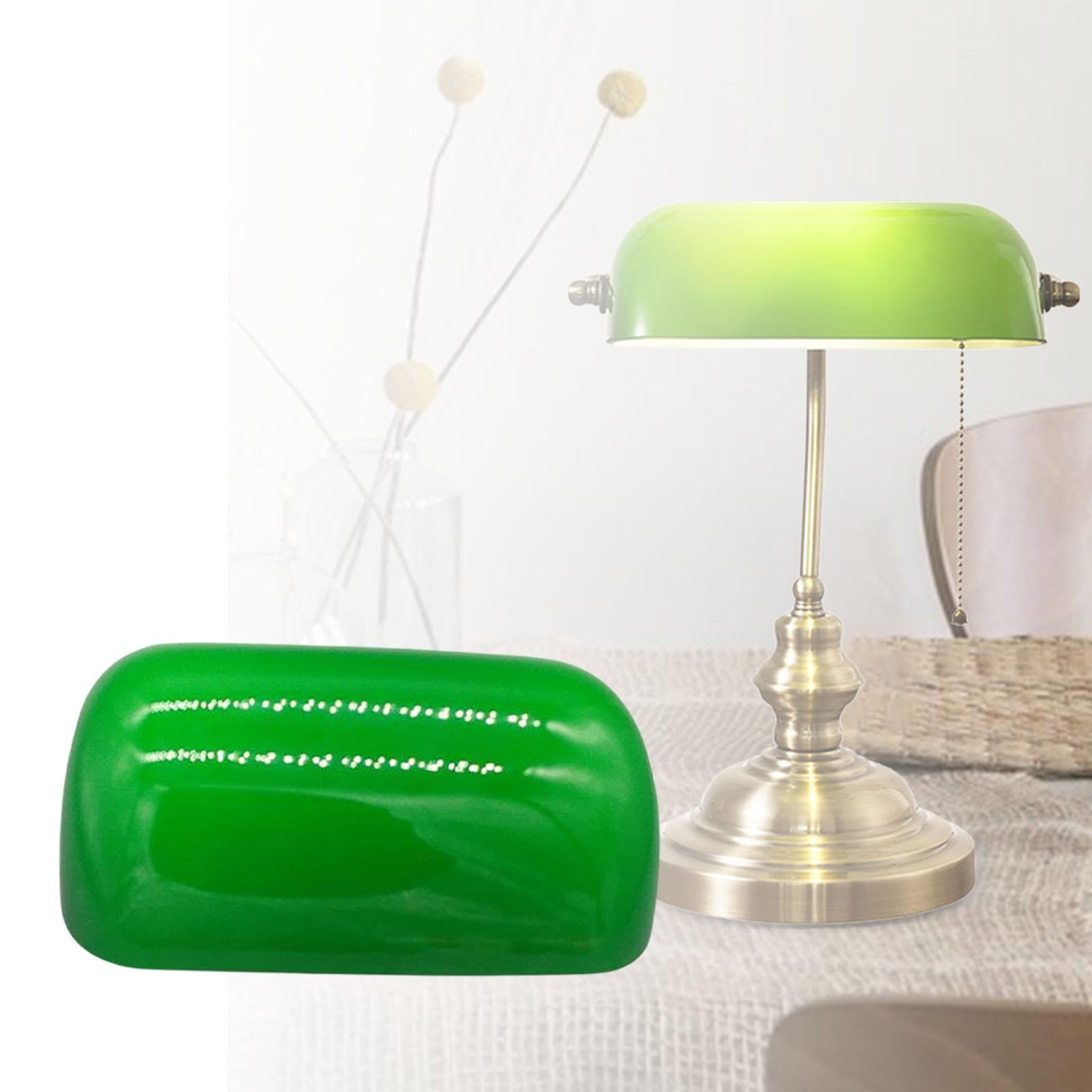 Vintage Green Plastic Desk Banker Lamp Glass Shade Cover Replacement Lampshade 