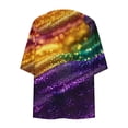 thumbnail image 2 of TaTaai Womens printed chiffon cardigan, 3/4 sleeves, sun-protective fabric, casual fashionable, soft lightweight, Mardi Gras outfit, ideal for daily wear & festival gatherings Gift, 2 of 5