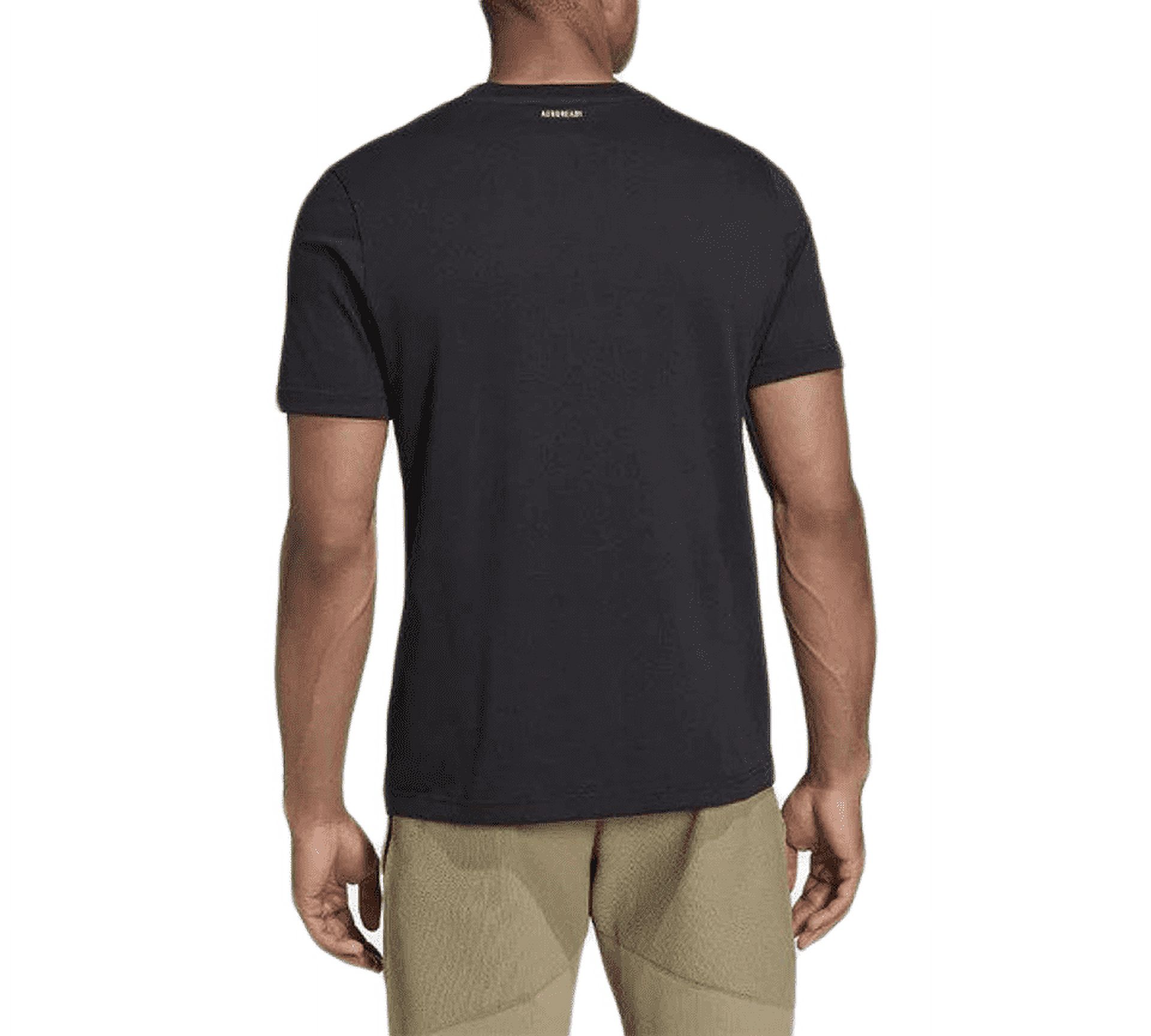 Adidas Men's Camouflage Logo Printing Tennis Sports Round Neck Short Sleeve HB2744 T-Shirt Black UK XL
