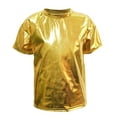 thumbnail image 6 of Delliss Kids Boys Girls Metallic Shiny T-Shirt Short Sleeves Dance Tops for Performance Costume, 6 of 7