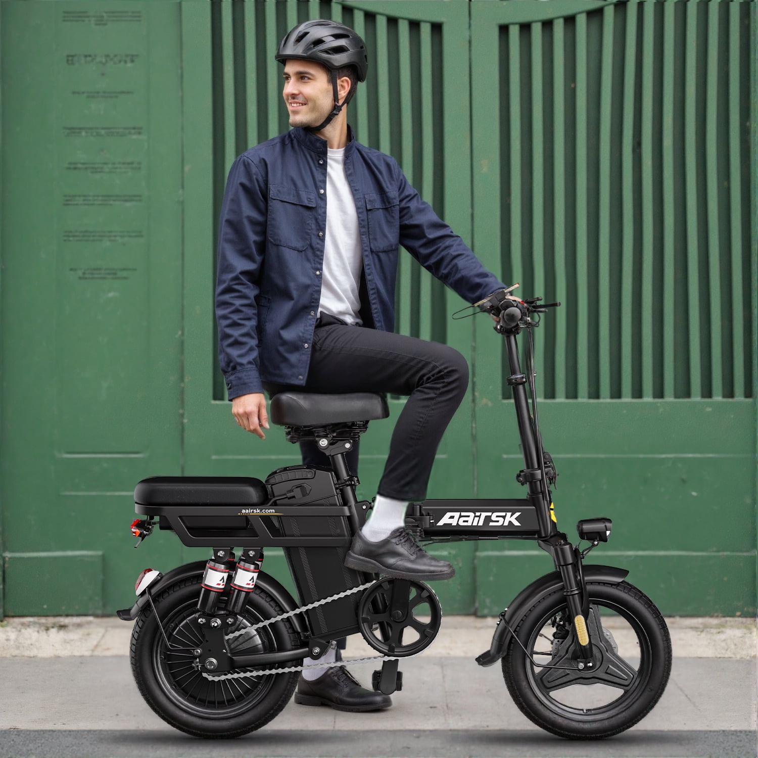 Folding Electric Bike for Adults, 500W Motor,22MPH Max Speed Foldable Electric Bicycles, 14" Ebike, 48V 15AH Battery 40 Miles PAS Range Mini E Bikes for Adults and Teens UL2849