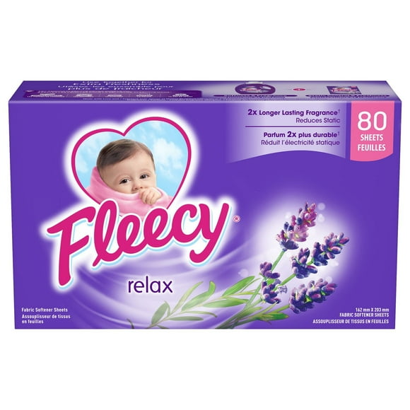 Fleecy Aroma Therapy Relax Fabric Softener Dryer Sheets (Fabric Conditioner), 80 Sheets
