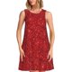 thumbnail image 1 of Balery Red Glitter Vestidos de verano para mujer con estampado: vestido holgado sin mangas, vestido playero informal y cómodo para días calurosos., 1 of 7
