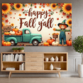 thumbnail image 3 of Colorful Leaves Happy Fall y'all Pumpkins Vintage Truck Sunflowers Autumn Harvest Banner for Thanksgiving Decoration Seasonal Party Indoor Outdoor, 3 of 9