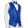 thumbnail image 3 of TheFound Men Stylish Suit Blazer Deep V-neck Solid Color Sequins Slim Vest, 3 of 7