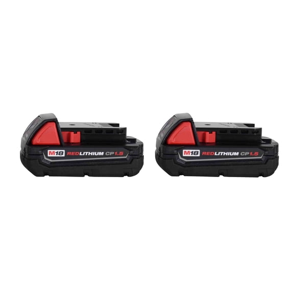 Milwaukee 48-11-1815 M18™ REDLITHIUM™ XC 5.0Ah Battery Pack (2-Pack) – Extended Capacity Lithium-Ion Batteries with Fuel Gauge, Runs Cooler & Delivers More Runtime for M18 Power Tools