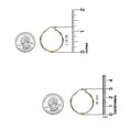 thumbnail image 6 of LeCalla 925 Sterling Silver Two-Tone Hoop Earrings for Women and Teen, 30MM, 6 of 8