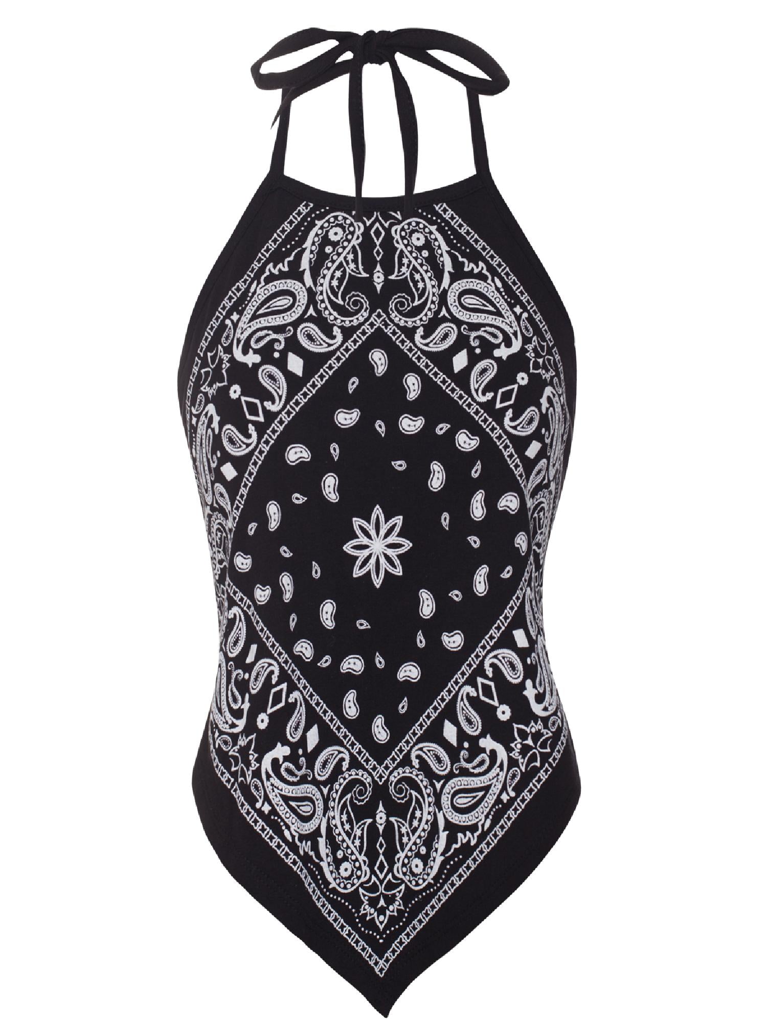 Made by Olivia Made by Olivia Women's Sexy Paisley Bandana Halter Top