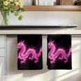 thumbnail image 7 of Dragon Flames Kitchen Towels Set of 4, Purple Dragons Abstract Modern Art Absorbent Dish Towels for Kitchen, Microfiber Hand Towel, Quick Drying Tea Towel for Cleaning Decorative Dishcloths, 7 of 7