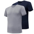 thumbnail image 5 of Afuyipoi Men's Basic Tees 2-Pack,Breathable Everyday Classic Crew Neck Cotton T-Shirts Navy L, 5 of 5