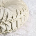 thumbnail image 5 of HIG Set of 2 Pumpkin Pleated Round Throw Pillows, Soft Velvet, Beige, 14.5" Diameter, 5 of 5