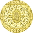 thumbnail image 1 of Ahgly Company Indoor Round Medallion Yellow Traditional Area Rugs, 6' Round, 1 of 4