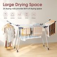 thumbnail image 2 of Clothes Airer, Collapsible Clothes Drying Rack, Foldable Gullwing Laundry Rack Indoor, Drying Rack, Clothing Rack Indoor Foldable for Towels, Linens, 175 X 60 X 105cm, White, 2 of 5