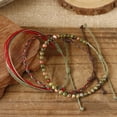 thumbnail image 4 of Nvzi Pulsera de cuerda ajustable hecha a mano con cuentas de piedra natural, 3 piezas A05, 4 of 5