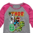 thumbnail image 3 of Marvel Thor - Retro Comic Book Cover - Toddler and Youth Girls Shirt Tail Raglan, 3 of 5