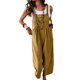 thumbnail image 2 of Sunloudy Mujeres Casual Bib Overol, Verano Sin Mangas Pierna Ancha Color Sólido Mono con Bolsillos Sunloudy S M L XL, 2 of 5