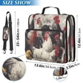 thumbnail image 3 of Water-Resistant 3-Ring Binder Organizer with Multiple Pockets Zipper Binder Bag for Office Vintage Black and White Chickens, 3 of 8