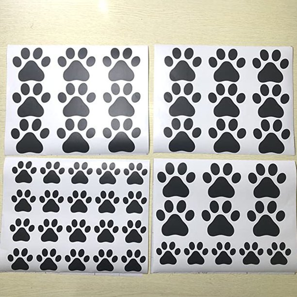 Greenadscape 49Ud Stickers De Huellas De Patas Negras Para Pared Con Fácil Uso Y Sin Residuo Adhesivo
