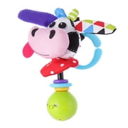 Yookidoo 'Shake me' Rattle - Multi-Textured and Attach Toys to Baby Gyms, Carriers, Strollers (Cow)