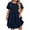 Navy, variant on Vivianyo HD Women's Round Neck Tiered Mini Dress, Summer Casual Plus Size Loose Dress for Women, With Ruffle Short Sleeve and Smocked Texture, Women's L, Sizes L-5XL