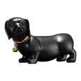 thumbnail image 1 of Estatua de perro salchicha de resina, artesanías, figura de perro salchicha para el hogar Negro, 1 of 6