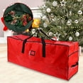 thumbnail image 5 of Large Christmas Tree Storage Bag, Fits Up to 9 ft Tall Holiday Artificial Disassembled Trees with Handles&Dual Zipper, Waterproof Protects, Moisture&Insect, 122x38x50cm, 5 of 8