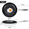 Hawsaiy 28cm Frying Pan with Durable Coating, Ovenproof Stainless Steel