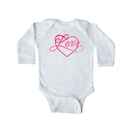 

Inktastic Love in Red and Pink with Heart Gift Baby Boy or Baby Girl Long Sleeve Bodysuit