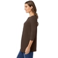 thumbnail image 3 of Woman Within Plus Size Perfect Three-Quarter Sleeve Boatneck Tee, 3 of 6