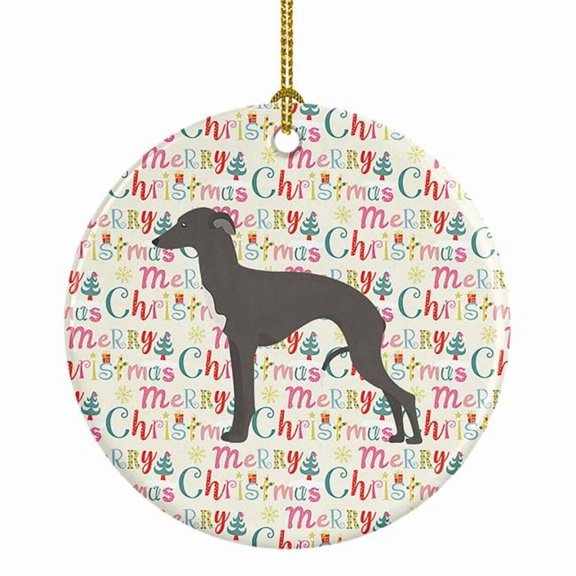 Italian Greyhound #1 Merry Christmas Ceramic Ornament 2.8 in x 2.8 in