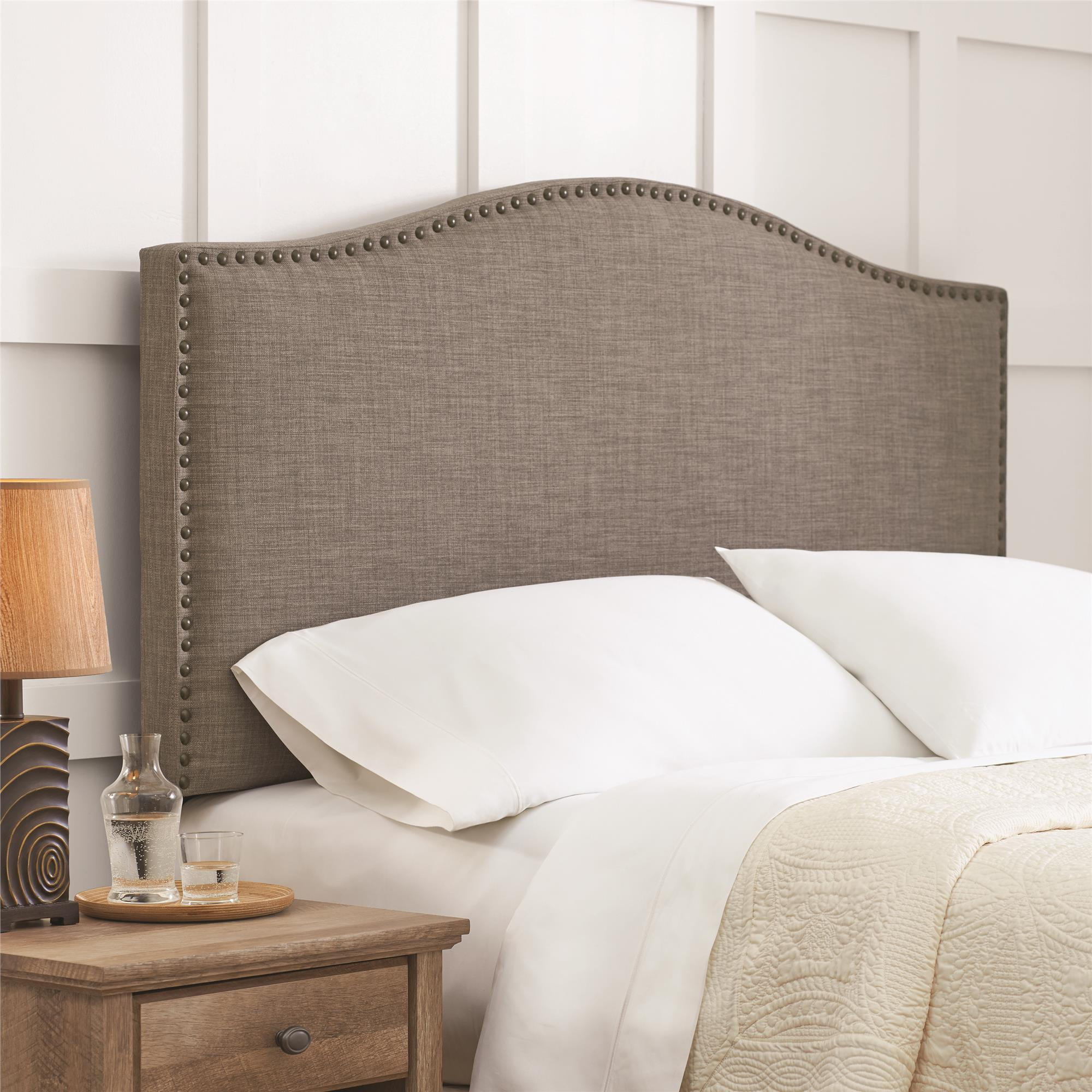 Better Homes and Gardens Grayson Linen Headboard with Nailheads 