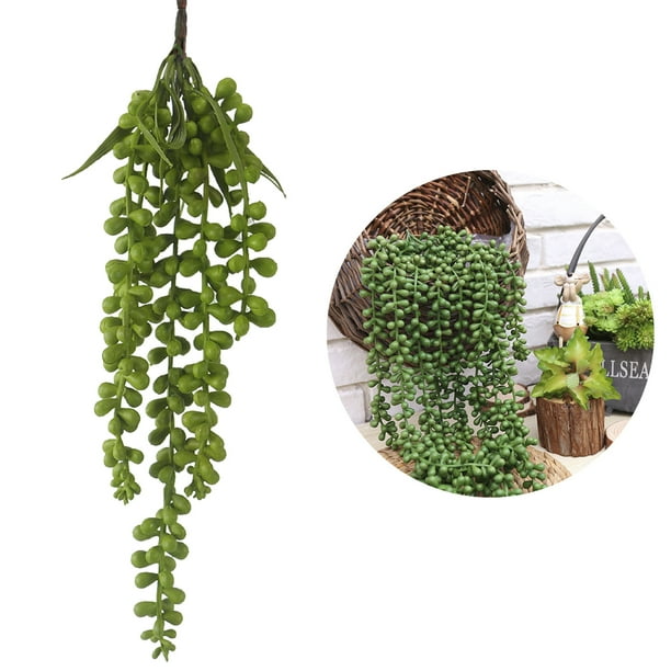 Artificial Hanging Plant Set Fake Succulent String of Pearls Hanging