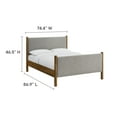 thumbnail image 3 of Platform Bed Frame, King, Gray, Fabric, Hotel Bedroom, Modern Contemporary, HB38200, 3 of 9