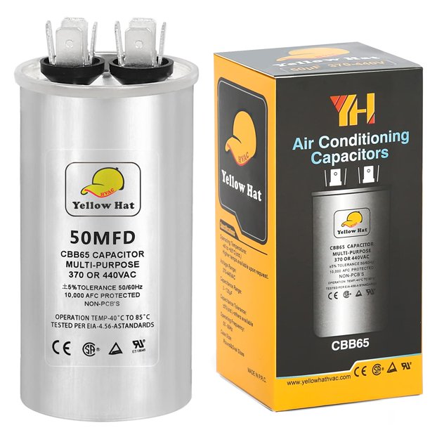 Capacitor for Air Conditioner 50 UF MFD 370 or 440 Volt VAC, Multi