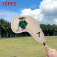 thumbnail image 1 of 10 piezas Golf Iron Headcover Head Protector Número bordado 4, 5, 6, 7, 8, 9, a, S, P, X Ligero Hombres Regalo Impermeable Golf Wedge Covers Set , Khaki shamjiam Cubiertas de cabeza de hierro de golf, 1 of 8
