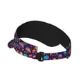thumbnail image 2 of Rocae rainbow color mushroom Skull for Sport Sun Visor Hats Adjustable Empty Top Baseball Cap Cotton Ball Caps for Women and Men, 2 of 7