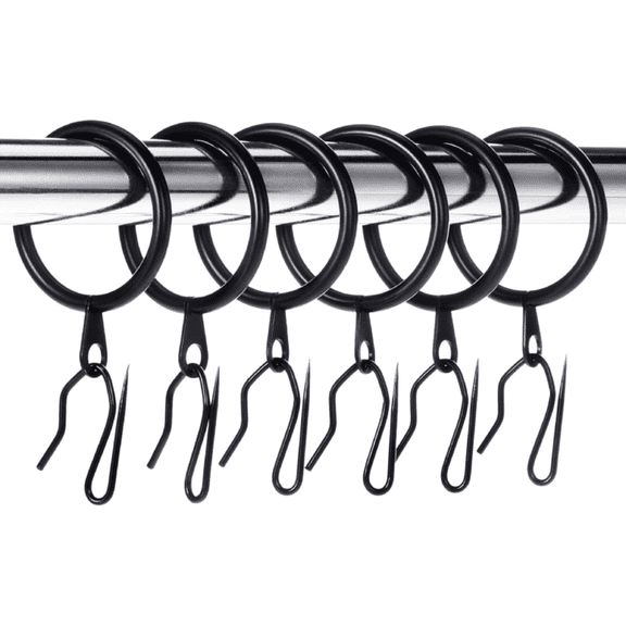 1.5 in Metal Drapery Curtain Rings with Pin Hooks for Window Door Shower (Set of 30)
