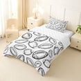thumbnail image 3 of Castle Fairy Football Print Twin Comforter Sets 2pcs, Sport Theme Bedding Set, White Black,1 Comforter and 1 Pillowcase, 3 of 6