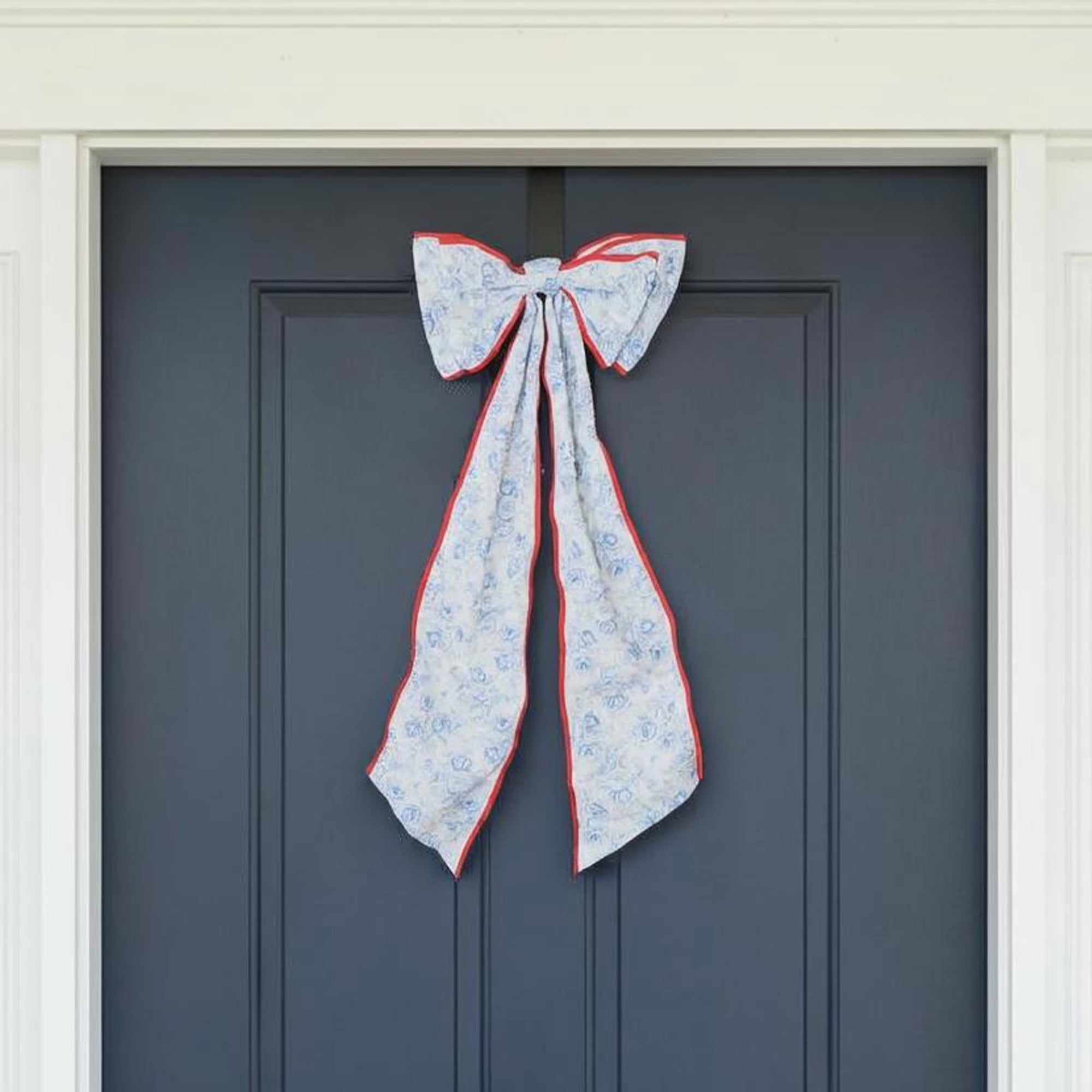 Extra Large Floral Decorative Bow, Red and Blue, 48", by My Texas House