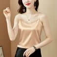 thumbnail image 2 of Women Summer Tops Women Summer Fashion Tops Printed V Neck Sleeveless Shirts Casual Loose Comfortable Camisole Cut Out Panel for plus Size Womens Camisole with Bra Shelf Girl Sleepers Size Beige M, 2 of 5