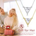 thumbnail image 4 of Fasjewly Gold Cute Danity Triangle Necklace,Sterling Silver Delicate Trendy Cubic Zirconia Pendant Necklace for Women, 4 of 8