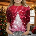 thumbnail image 5 of Mgmyaa Girls Casual 3/4 Sleeve Christmas Print Top, Kids Crew Neck Long Sleeve T-Shirt Size 3-12 Years, 5 of 5