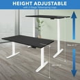 thumbnail image 2 of Mount-It! Electric Sit-Stand Desk with 55" Desktop, Ergonomic, White Frame, Black Desktop, 2 of 9